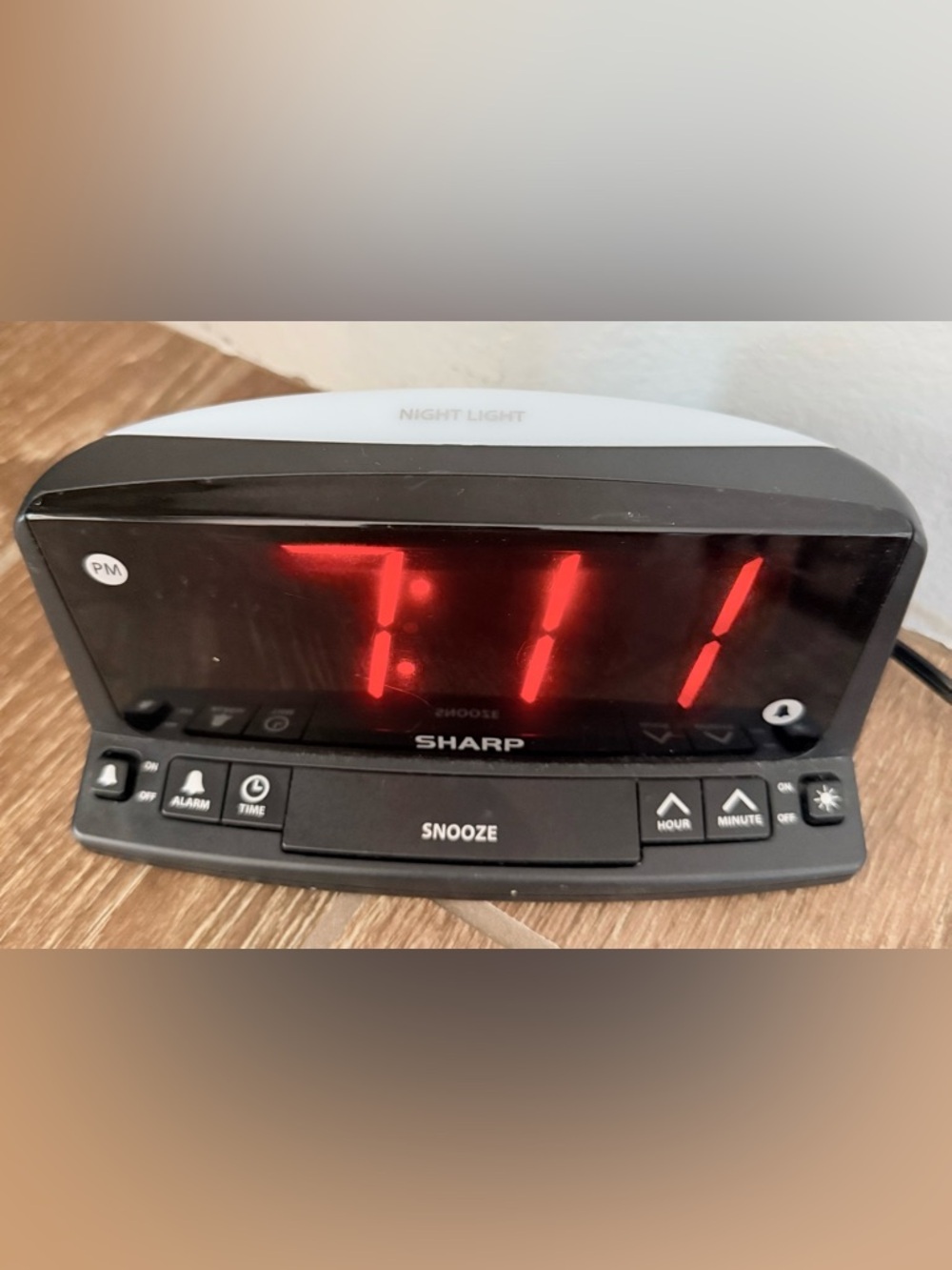 SHARP LED Digital Alarm Clock  Simple Operation  Easy to See Large Numbers